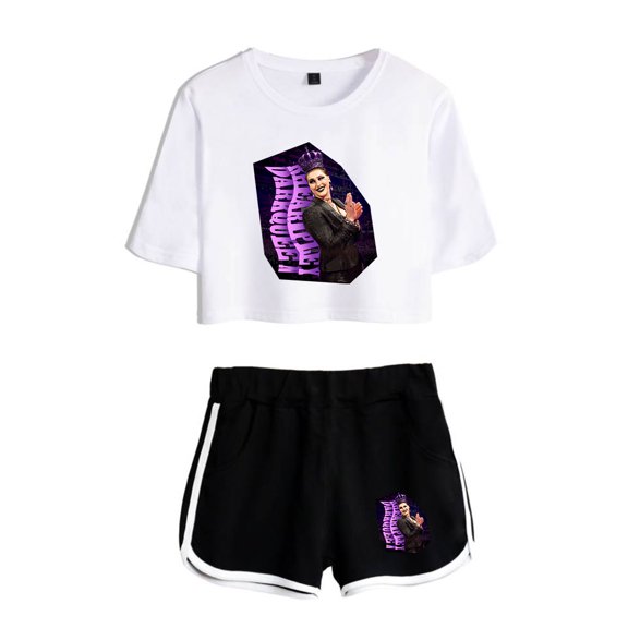 Rhea Ripley Summer street retro casual women's short sleeved shorts set