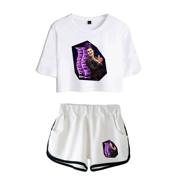 Rhea Ripley Summer street retro casual women's short sleeved shorts set
