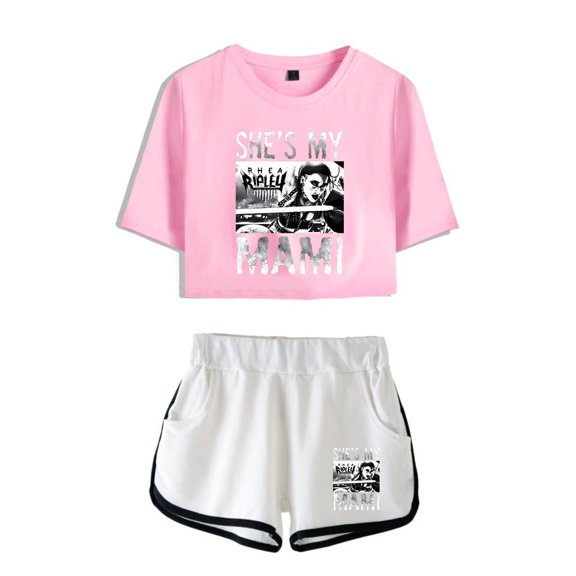 Rhea Ripley T-shirt Women's low cut short sleeved fashion T-shirt & casual home workout shorts