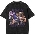 thumbnail image 1 of Rhea Ripley Vintage Oversized Shirt Men's Short Sleeved Tops Women's Crew Neck Graphic Tees, 1 of 5