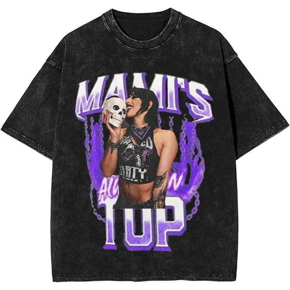 Rhea Ripley Vintage Oversized Shirt Men's Short Sleeved Tops Women's Crew Neck Graphic Tees