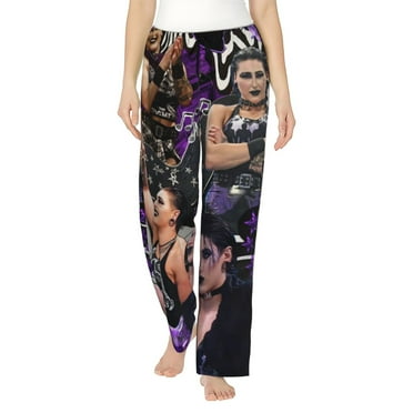 Rhea Ripley Women's Pajama Pants, All Over Print Causal Drawstring Lounge Pant, Comfy Loose Wide Leg Pajamas Bottoms Trousers with Pockets