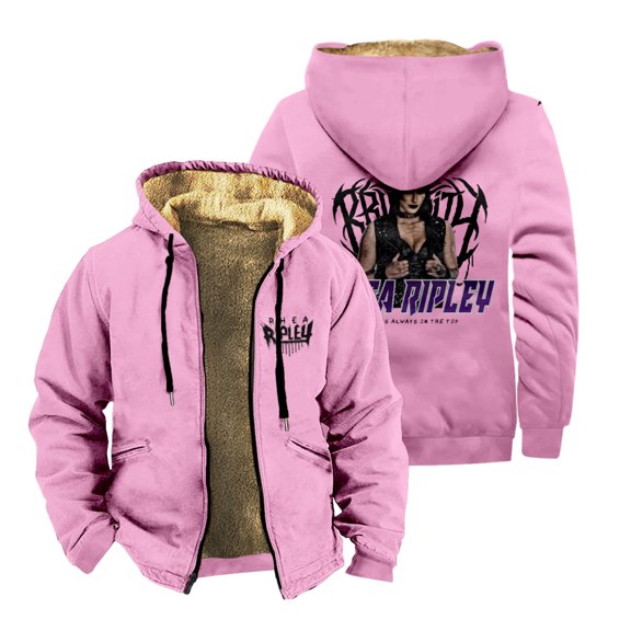 Rhea Ripley Zipper Hoodie Unisex Long Sleeve Thickened Jacket Casual Streetwear Winter Coat