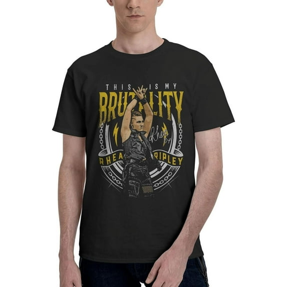 Rhea and Ripley Men Womens Casual Fashion Cotton Crewneck Short Sleeve T-Shirt Black