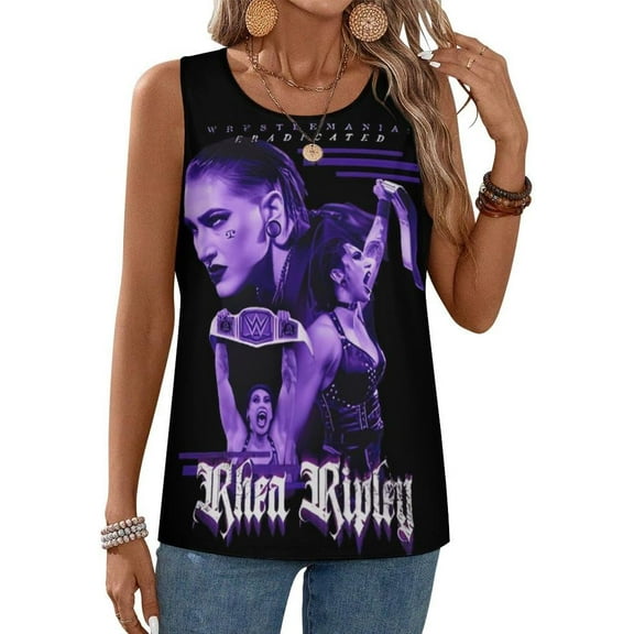 Rhea and Ripley Youth Women's Sleeveless T Shirt Women's Tank Tee UPF 50 + Round Neck Tees Gift