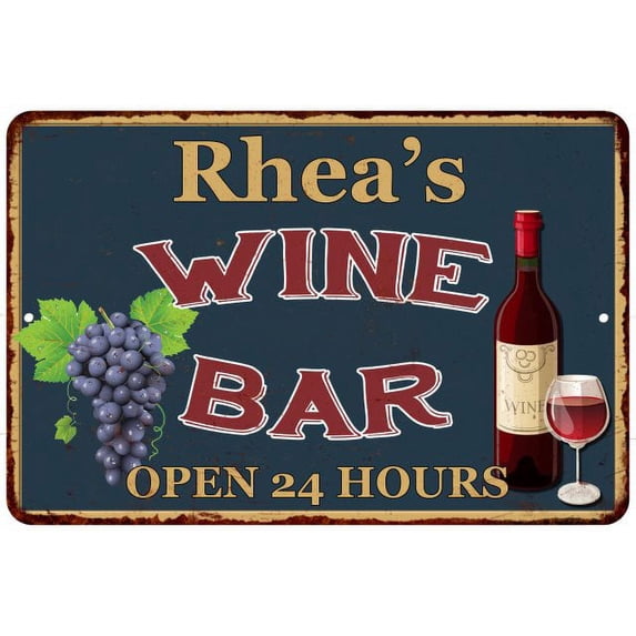 Rhea's Green Wine Bar Wall Decor Kitchen Gift 8x12 Metal 108120043152