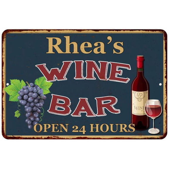 Rhea's Green Wine Bar Wall Decor Kitchen Gift 8x12 Metal 208120043152