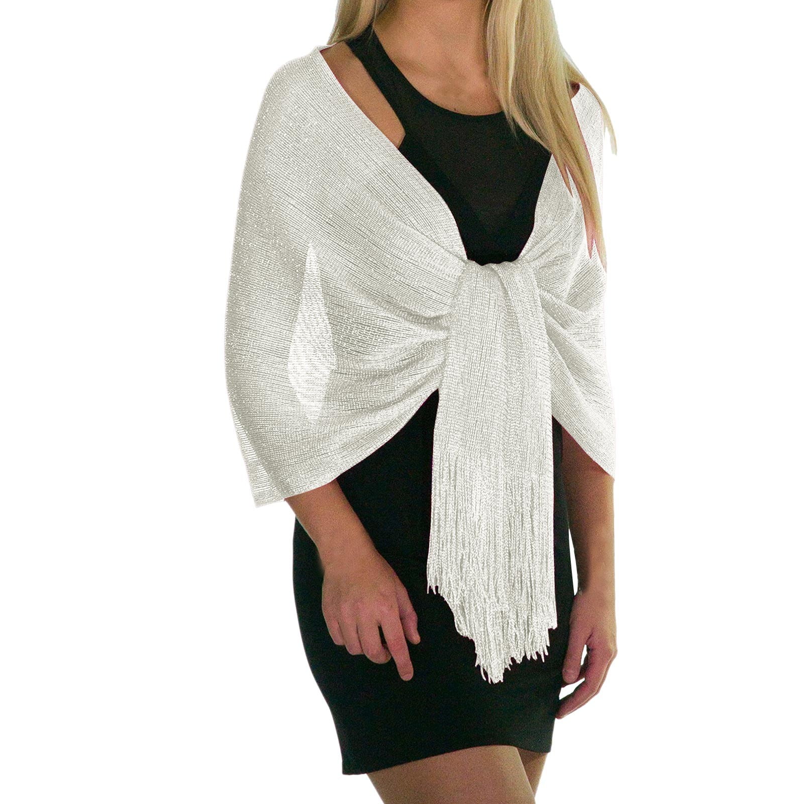 Rheane Sparkling Metallic Shawls And Wraps With Buckle For Evening