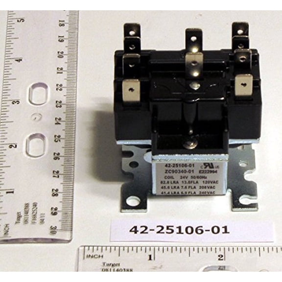 (Price/Each)Rheem Furnace Parts 42-25106-01 Relay - DPDT (24vac Coil)