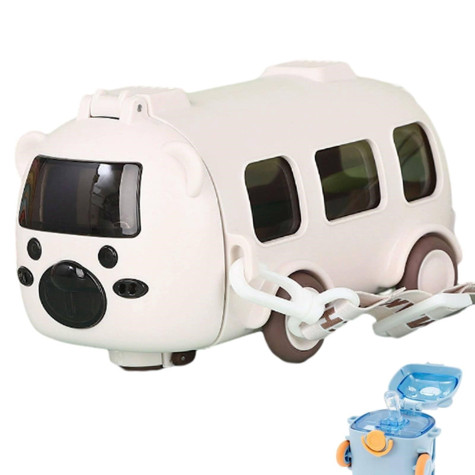 Bus Shaped Kids Water Bottle with Straw main image 1