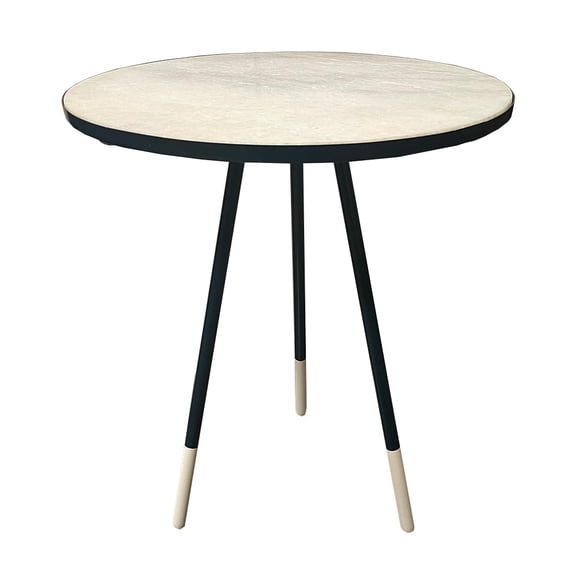 Rhein Collection Marble Top End Table - Indoor Dcor & Serving Table for Home & Office, 20-Inch