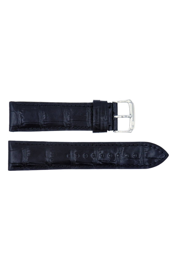 Rhein Fils Switzerland Black Alligator Grain Leather 18mm Watch Strap