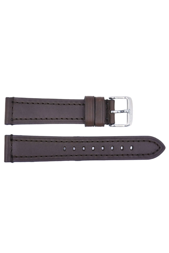 Rhein Fils Switzerland Brown Heavy Stitched Leather 22mm Watch Strap