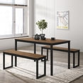 thumbnail image 1 of Rhese Wood 3-Piece Dining Table Set, Brown and Black, 1 of 9