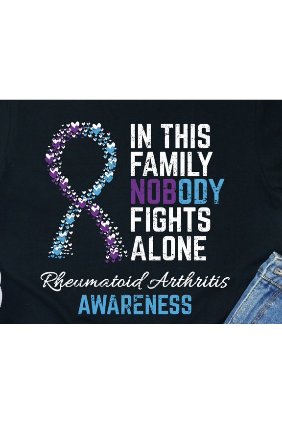 Rheumatoid Arthritis Awareness Shirt Support Gift Warrior Ribbon Chronic Illness Strength
