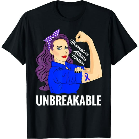 Rheumatoid Arthritis Awareness Shirt Warrior Unbreakable RA mens t shirt，black，women，funny，misfits，men，journey