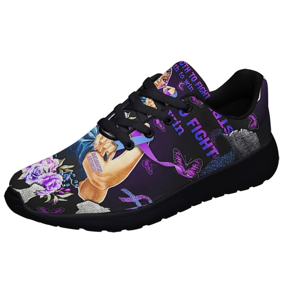 Rheumatoid Arthritis Warrior Shoes Sneakers for Women Men Black Size 9