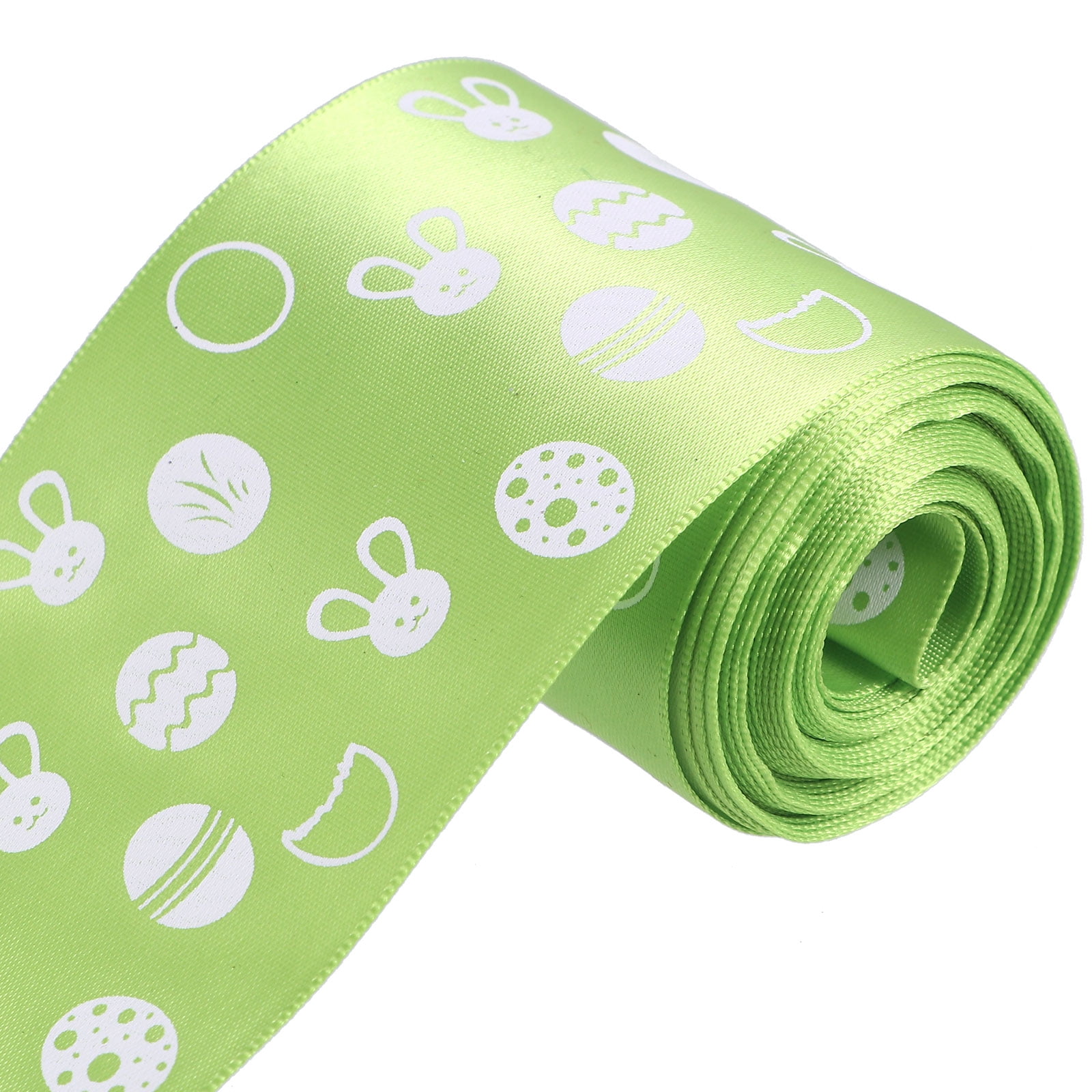 Rhewides 1 Roll Spring Bunny Egg Printed Ribbon Rabbit Wired Edge ...