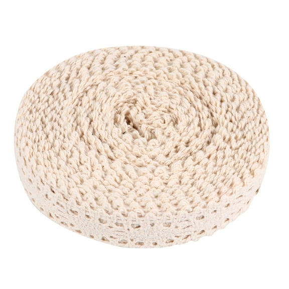 OFFIGAM Beige Cotton Lace Ribbon for Sofa Cushions, Clothing Decoration, Crafts, Sewing, and Projects