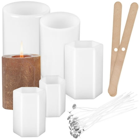OFFIGAM Candle Making Supplies Set with Brown Candle Molds for Artisans and Crafting