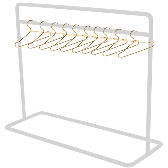OFFIGAM 11-Piece White Iron Doll Clothes Hangers Set for Dollhouse Accessories and Storage