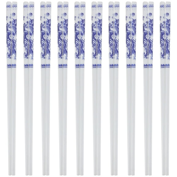 OFFIGAM Round Ceramic Dinner Chopsticks Set, 10 Pairs Reusable Kitchen Utensils