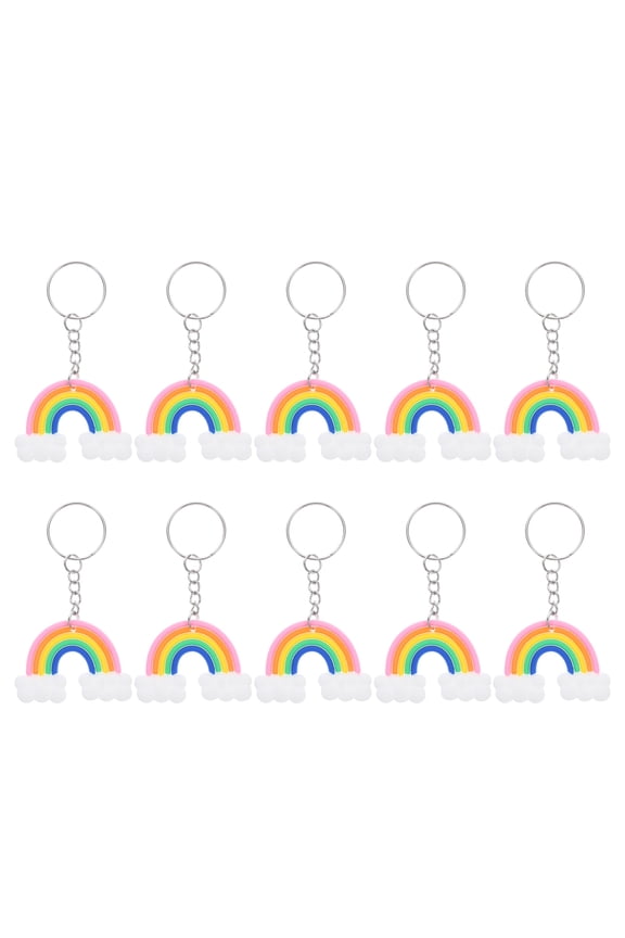 Bulk Keychain Charms 10Pcs Cute Cartoon Heart Shaped Decorations