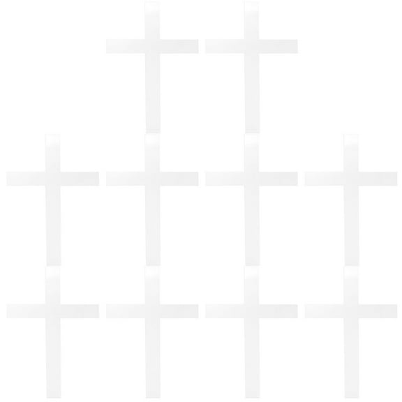 Worgeous Acrylic Cross Cupcake Toppers for Birthday Party Decorations Silver Color 10 Pieces