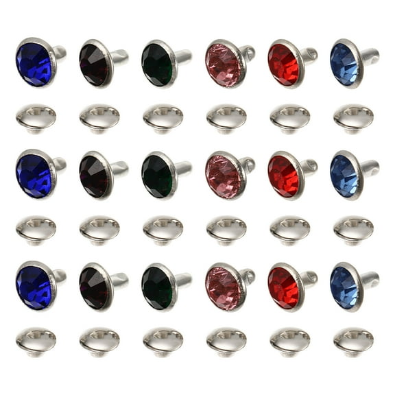 OFFIGAM 120Pcs Rhinestone Rivets Studs for Crafting DIY Multicolor Accents