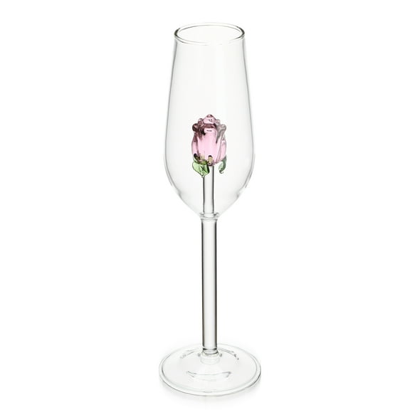 Rhewides 1Pc Crystal Flute Glass Stylish Wedding Toast Glassware Elegant Party Drinkware