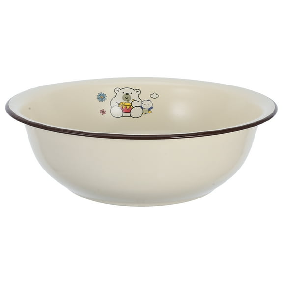 OFFIGAM Retro Beige Enamelware Mixing Bowl, Rust-Resistant, Multi-Functional Kitchen Bowl, and Stylish 1 Piece