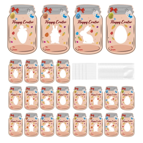 OFFIGAM 24pcs Easter Greeting Cards Set with Paper Designs for Family Holiday Celebration and Spring Wishes