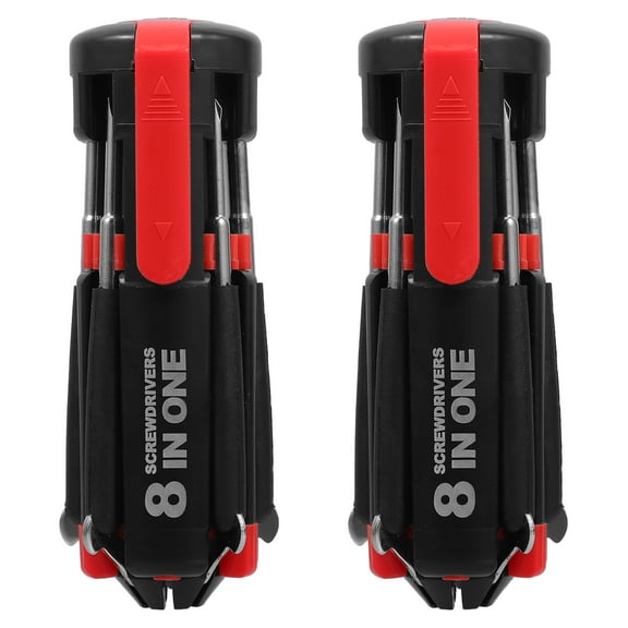 OFFIGAM 2-Pack 8-in-1 Multifunction Pen Screwdriver Set with LED Light, Steel Repair Tool for Home and Electronics