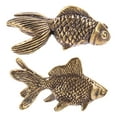 thumbnail image 1 of Worgeous Golden Brass Fish Statue Figurine for Decor with Exquisite Craft and Fine Detail 2Pcs, 1 of 11