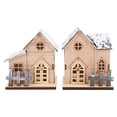 thumbnail image 1 of OFFIGAM 2Pcs Khaki Christmas Cabin Decorations Cabin Shape Xmas Party Decoration, 1 of 10