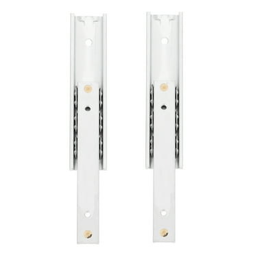 Rhewides 2pcs Drawer Slide 16mm Metal Rails Track Heavy Duty Guide Glides Bearing Cabinet Slides Side Mount Slow Close Furniture