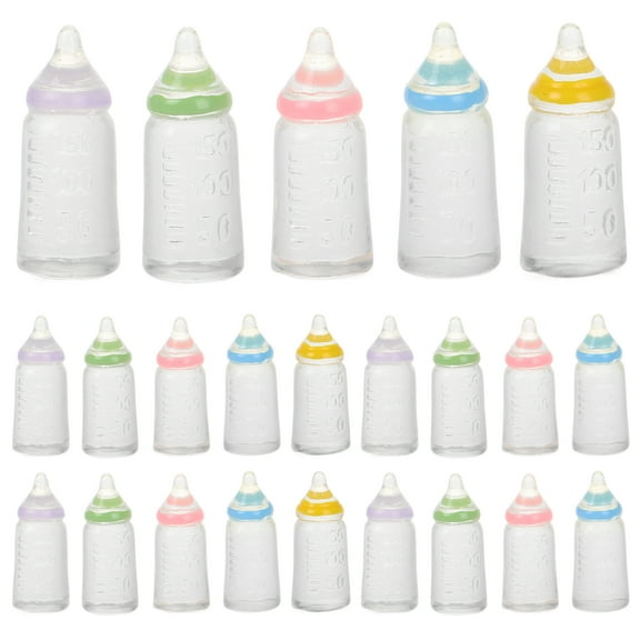 OFFIGAM Baby Miniature Plastic Bottles 30 Pieces 0.8x0.4x0.4 Inches for Baby Shower Favors