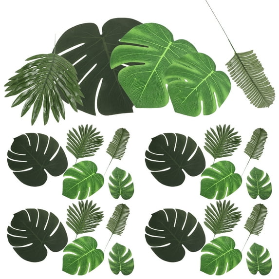 OFFIGAM Artificial Monstera Green Fabric and Plastic for Decor 30Pcs