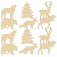 thumbnail image 1 of OFFIGAM 30 Pcs Unfinished Wooden Animal Cutouts for Crafts and Home Decor, Natural Wood Slices for Painting and Decoration, 1 of 10