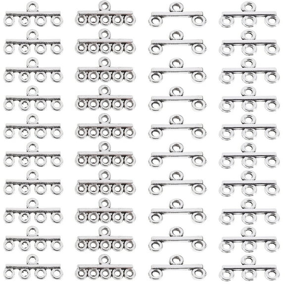 Rhewides 40Pcs Slide Clasp Lock Necklace Connectors Multi-Strand Tube Clasps for Jewelry Making Crafts Bracelets Necklaces