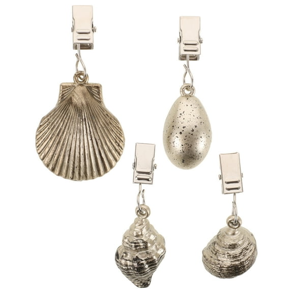 OFFIGAM Set of 4 Zinc Alloy Decorative Tablecloth Weights Clips, Windproof Holders for Outdoor and Indoor Use