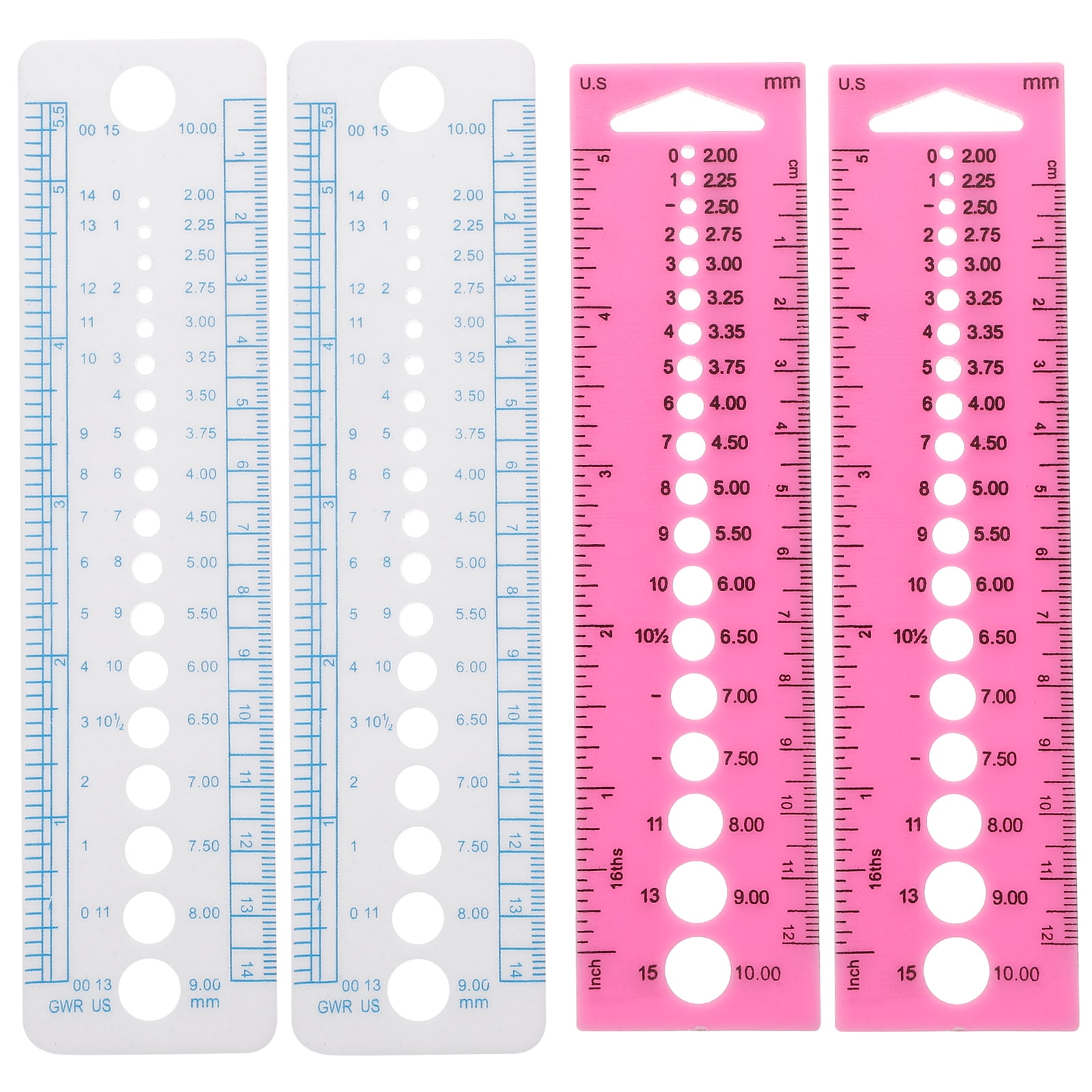 OFFIGAM Sewing Ruler Set, 4 Pieces Plastic Assorted Colors for ...