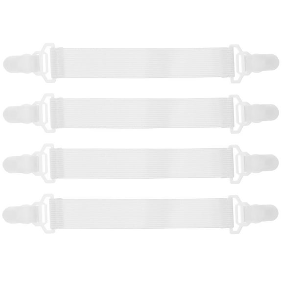 OFFIGAM White Bed Sheet Garters Elastic Fasteners for Home Use Comfortable and Discreet Bedding Accessories