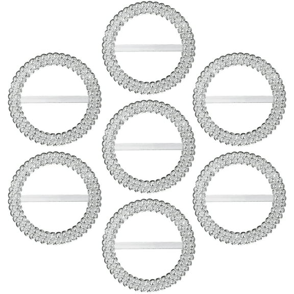 Rhewides 50pcs Round Chair Sash Buckles Ribbon Slider for Wedding Party Decor Crafts Home Decoration Accessories