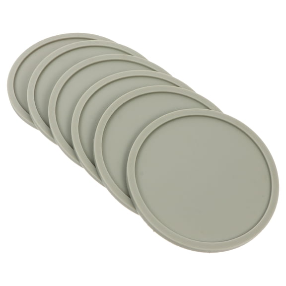 OFFIGAM  6PCS Grey HeatInsulation AntiScald Cup Pads Round for Living Room Dining