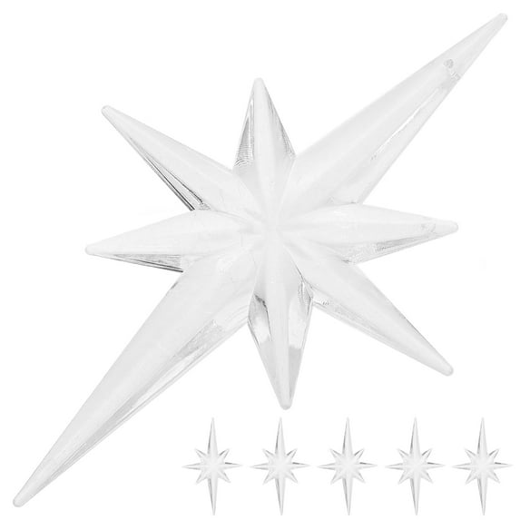 Worgeous Transparent Acrylic Christmas Tree Ornaments 6 Pcs Set Hanging Xmas Decorations Pendants