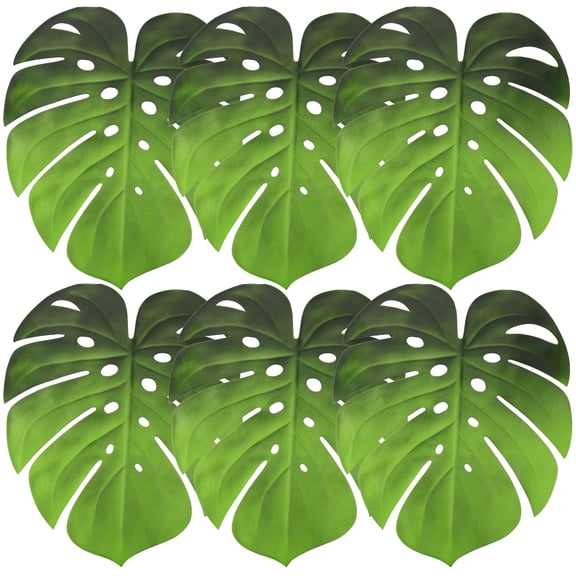 OFFIGAM Green Leaf Insulated Placemats Set of 6, EVA Material Tableware Mats for Dining Table