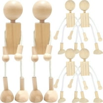 OFFIGAM 6pcs Unfinished Wooden Dolls for Crafting, Painting, and Activities