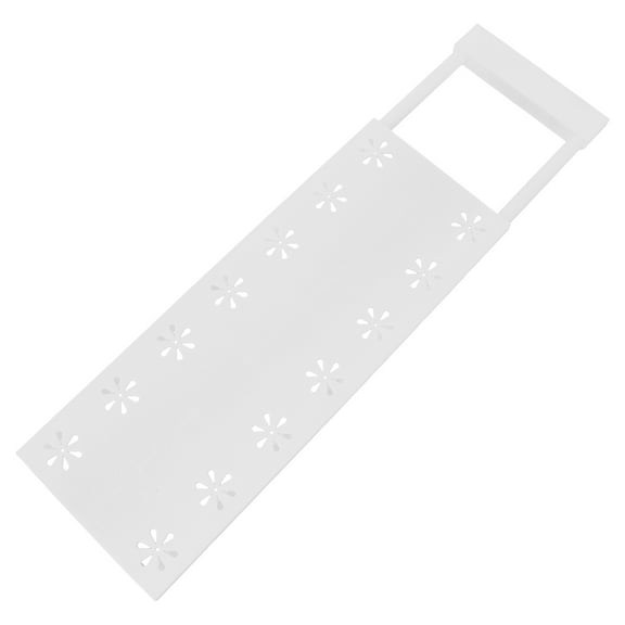 OFFIGAM Adjustable White Plastic Closet Tension Shelf Organizer for Wardrobe Storage and Space Saving Solution