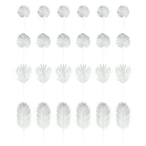 OFFIGAM 24Pcs Silver Artificial Leaves for Wedding Props and Banquet Decoration